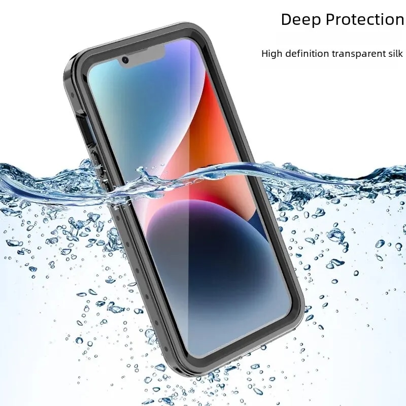 IPhone用防水ダイビングケース,透明保護カバー,耐衝撃性,耐衝撃性,3つの保護機能,iphone 14 pro max