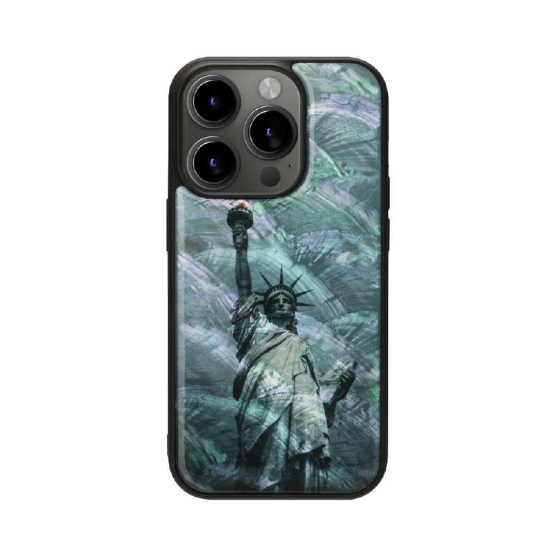 ROA　iPhone15 6.1インチ 天然貝ケース ikins 自由の女神　I25483i15PR