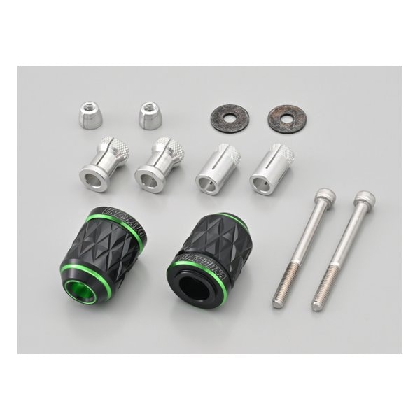 バーエンド スズキ / 汎用 ハンドル内径φ14-19 KIRIKO ライムグリーン 37648