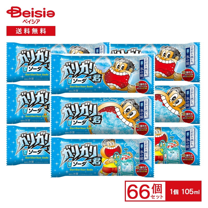 赤城乳業 ガリガリ君ソーダ 105ml×66本 氷菓 かき氷 アイス ガリガリ君 ソーダ味 アイスキャンディ 夏 祭り イベント まとめ買い ケース 業務用