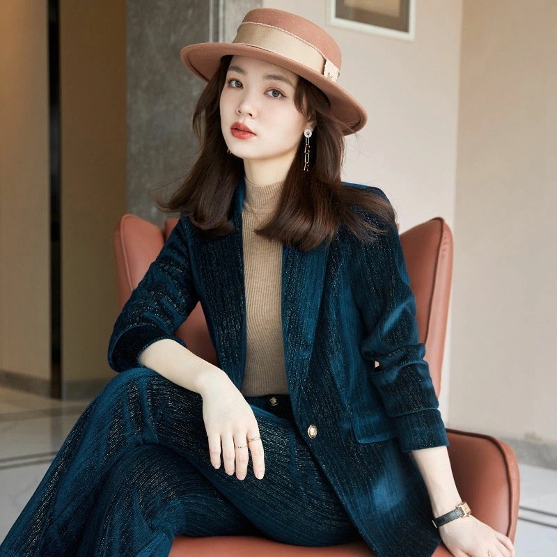 全3色 スーツ レディース パンツスーツ ブルー 黒 パープル セレモニースーツ 入学式 卒業式 高級感 スーツセット 2点セット ブラック テーラードジャケット 通勤 OL オシャレ 春 秋 冬