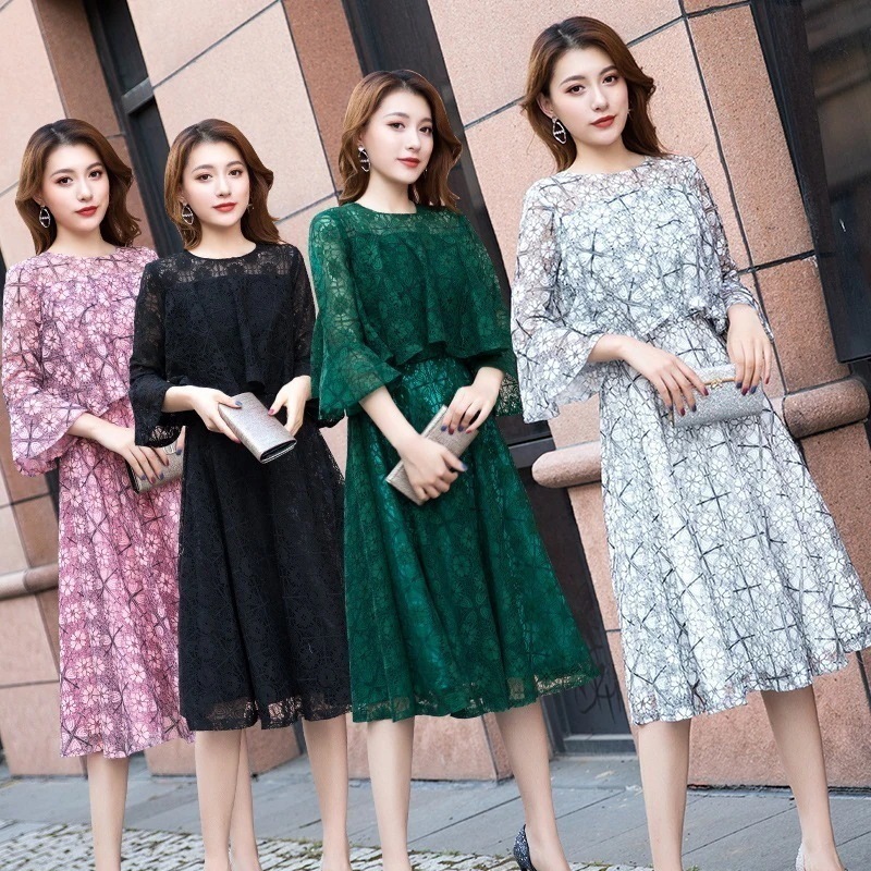 冬新作 ミディ シルエット スリム同窓会発表会パーティー結婚式演奏会お呼ばれドレス