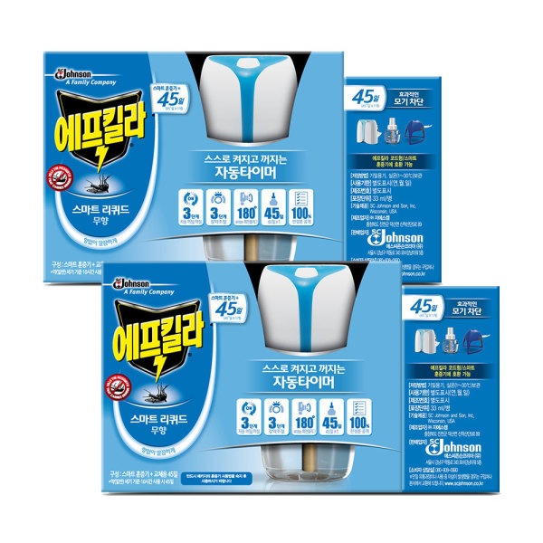 エフキラー 殺虫剤 スマートヒーター2個+無香詰め替え(45日)x4