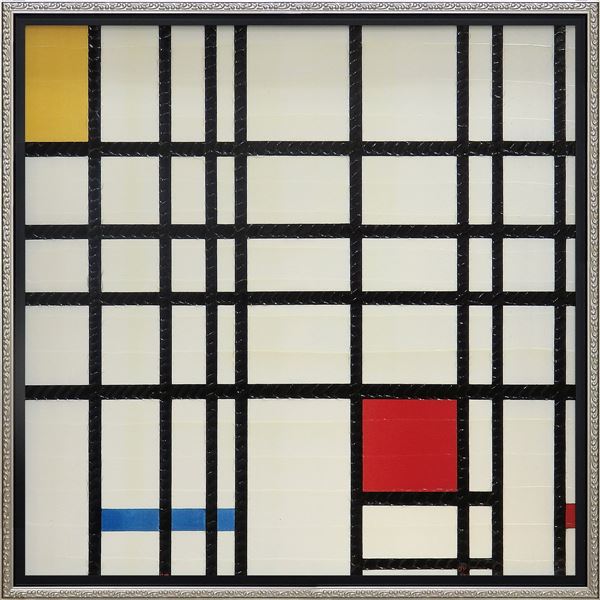ユーパワー ピエト/モンドリアン Gel加工 アートフレーム 「コンポジションイエローブルー&レッド」