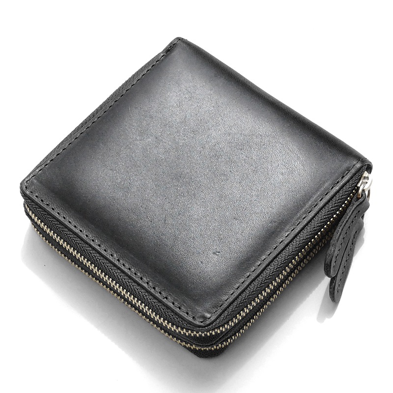 【新規OPEN】【期間限定セール】【激安】【新品未使用】栃木レザー　サラマンダーボンテッドレザー　ダブルファスナーモデル　ビルフォード　ショートウォレット　BS-3101　ブラック