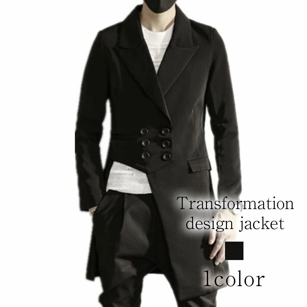 チェスターコート メンズ 変形デザインジャケット ハーフコート コート 大きいサイズ 黒 グレンチェック 青 ジャケット アウター ステンカラーコート トレンチコート 40代 グリーン 冬 ロングコー