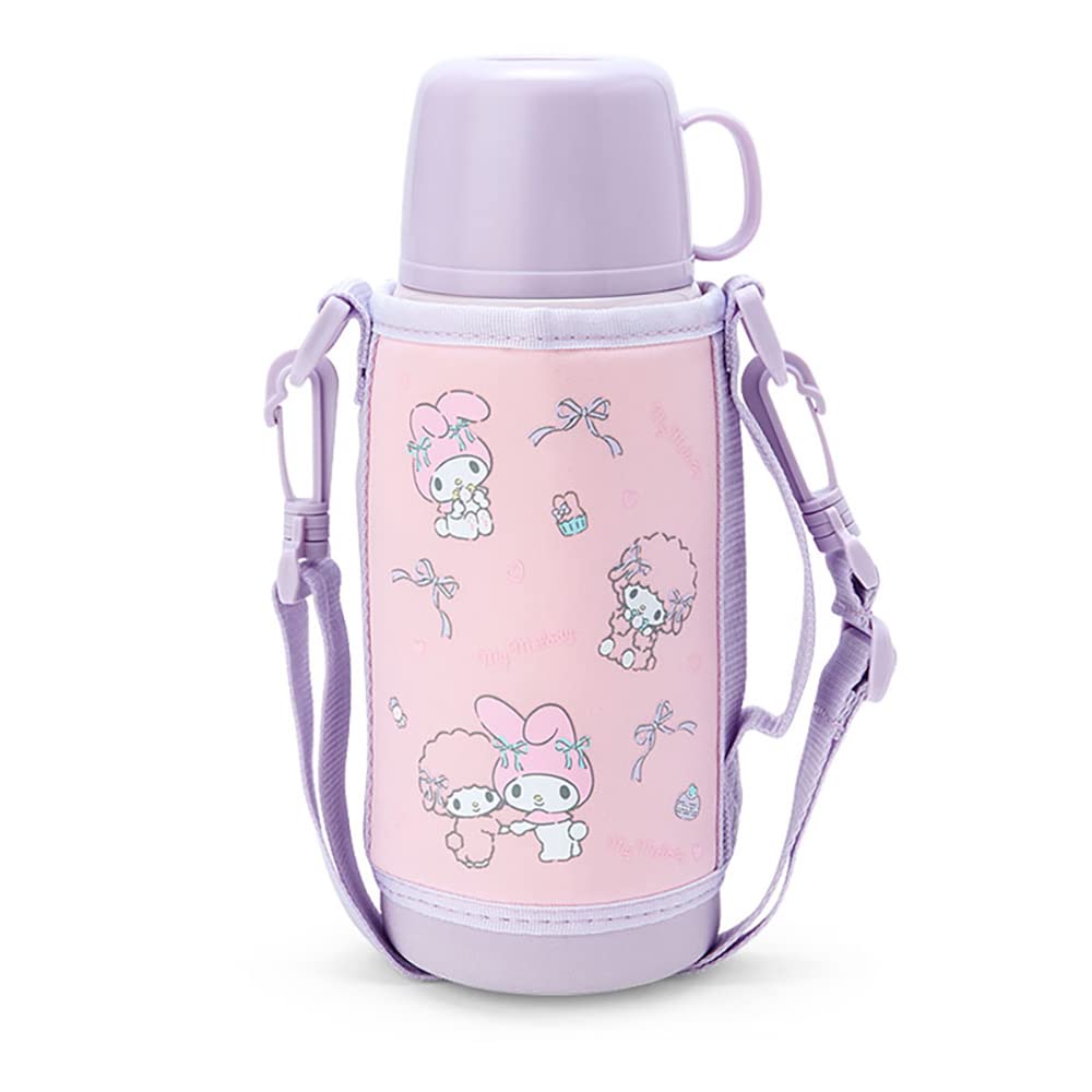 サンリオ(SANRIO) 子供用 水筒 約620ml(コップ・中せん使用時) 約670ml(キャップユニット使用時) ポーチ付き2WAYステンレスボトル マイメロディ 保温・保冷両用 744557