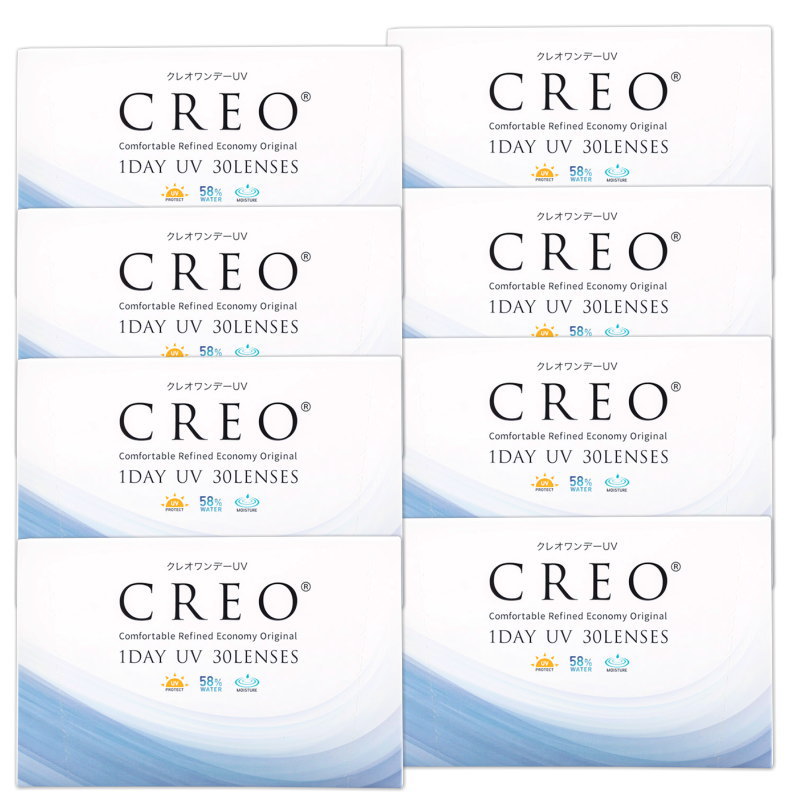 コンタクト 8箱セット クレ オワンデー UV モイスト 1箱30枚 cre o 1day Mo ist コンタクトレンズ 1日使い捨てコンタクトレンズ ソフトコンタクト ワンデーコンタクト