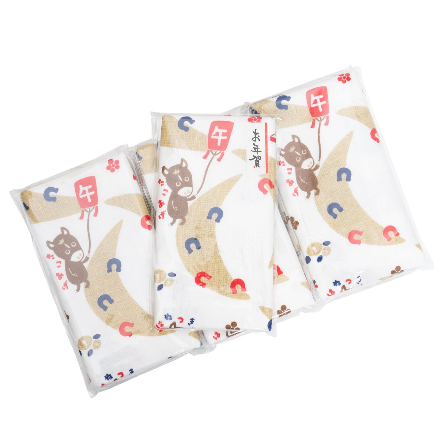 オルタ(oruTa) 干支タオル 午年 30枚セット 個包装 2026年 フェイスタオル ガーゼ お年賀シール付きPP袋入り 日本製 粗品 ご挨拶 (うま詣 バリエーション)