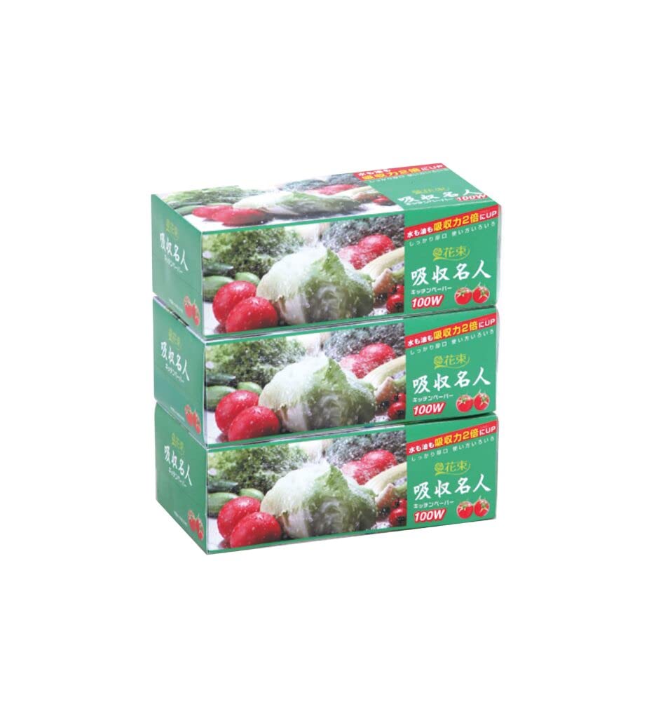 【ケース品】丸富製紙(Marutomi Seishi) タオル 花束吸収名人キッチンタオル100組3P 611575 12個入り