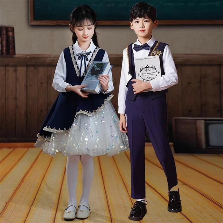 出荷が迅速である 独占販売 ダンス衣装 学院風 女の子 男の子 制服 コーラス 詩の朗読 舞台 団体服 子供服 演出服 キッズ ダンスウェア 体育祭 文化祭 学園祭 大合唱 女の子4点セット 長袖 本 5,002円