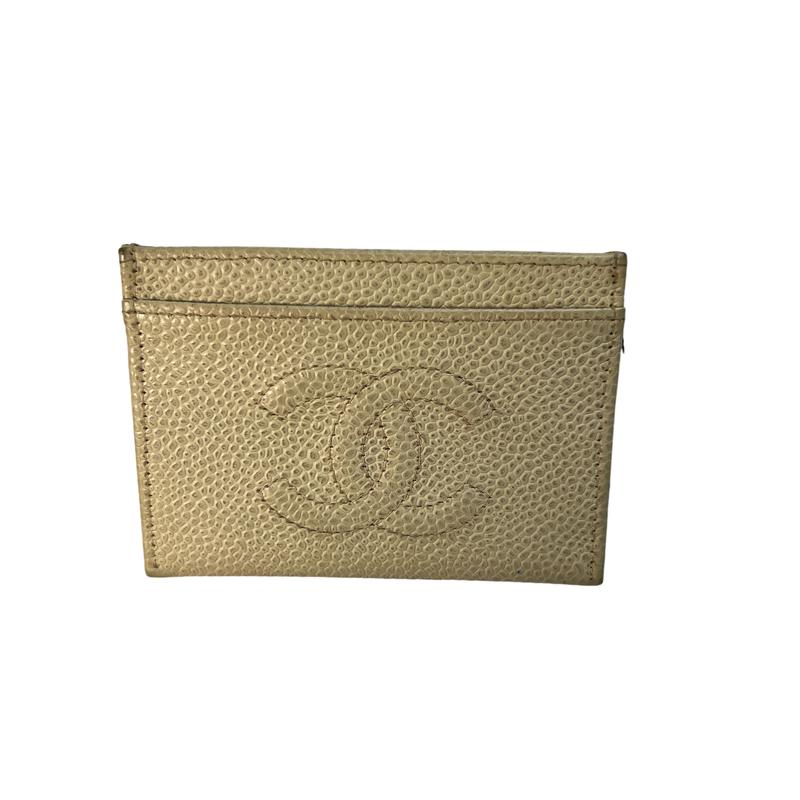 CHANEL シャネル ココマーク キャビアスキン カードケース ベージュ A-12169