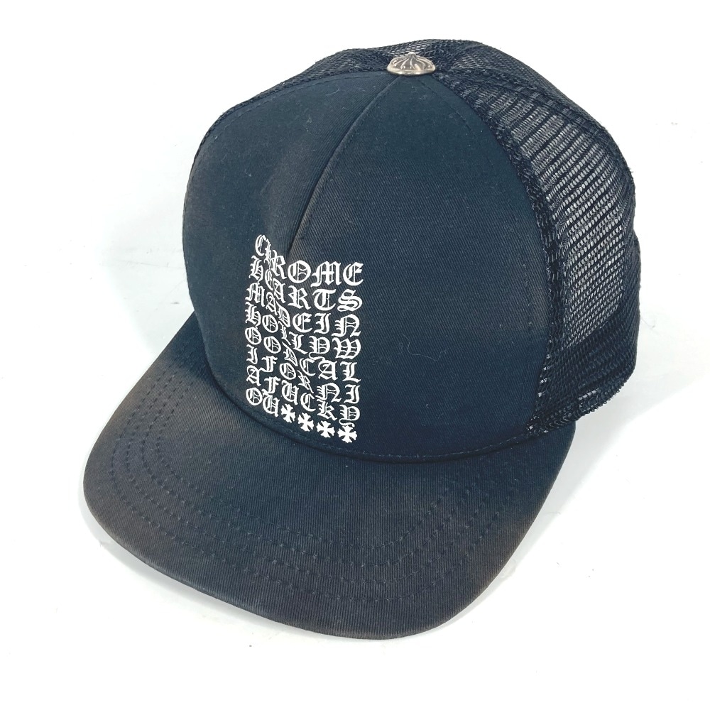 キャップ ロゴ メッシュ 帽子 キャップ帽 ベースボール ポリエステル ブラック