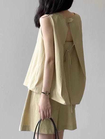 ハイエンドなワイドレッグパンツショートパンツ気質のあるツーピーススーツレディースのゆったり337