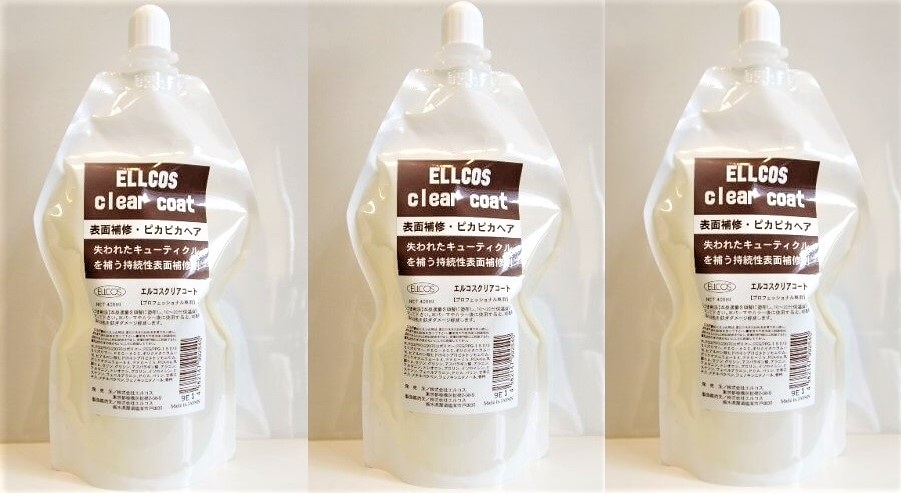 エルコス（ELLCOS） クリアコート 400ml 3個セット トリートメント 詰め替え レフィル ヘアケア ダメージヘアケア 表面補修 ピカピカヘア 美容室 サロン サロン専売品 メール便送料無料