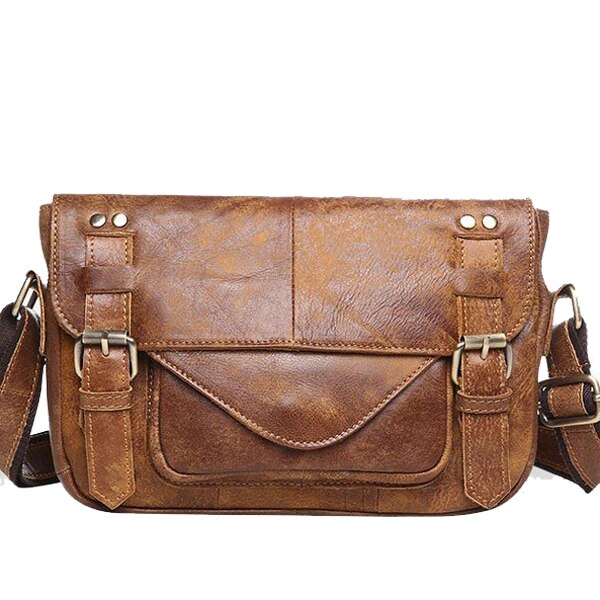 ショルダーバッグ 本革 ビジネス 牛革 鞄 斜め掛け 男女兼用 軽量 レザー 大きめ 7,560円