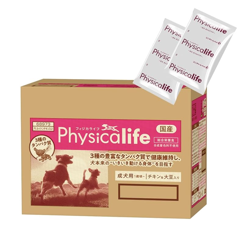 フィジカライフ (Physicalife) 成犬用 チキン＆大豆入り 3.2kg（400g×8袋の便利な小分けパック） ユニチャーム ユニ・チャーム 総合栄養食