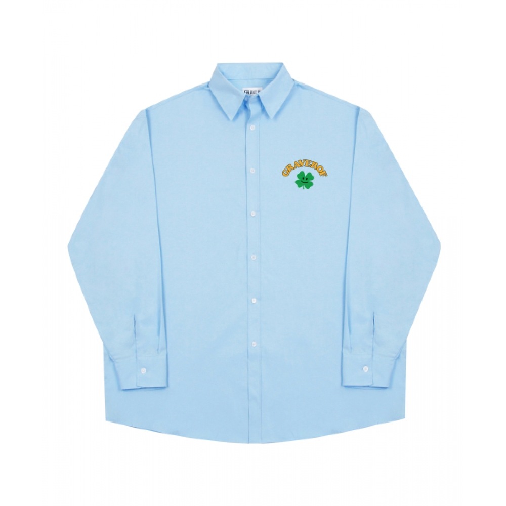GRAVER [ユニセックス] クローバーグラバーオブアーチロゴベーシックシャツ_スカイブルー