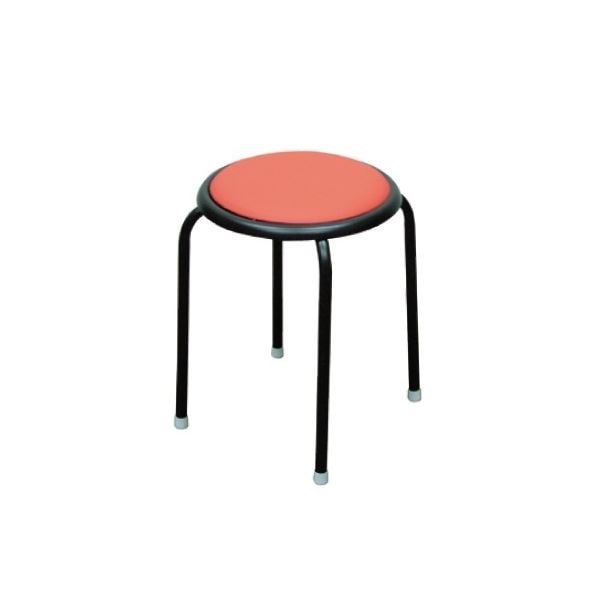 シンプル スタッキングチェア 同色10脚セット レッドブラック 幅32cm 日本製 スチールパイプ サークルチェア