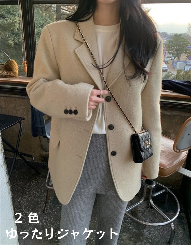 通勤する ゆったりサイズのジャケット シンプルデザイン
