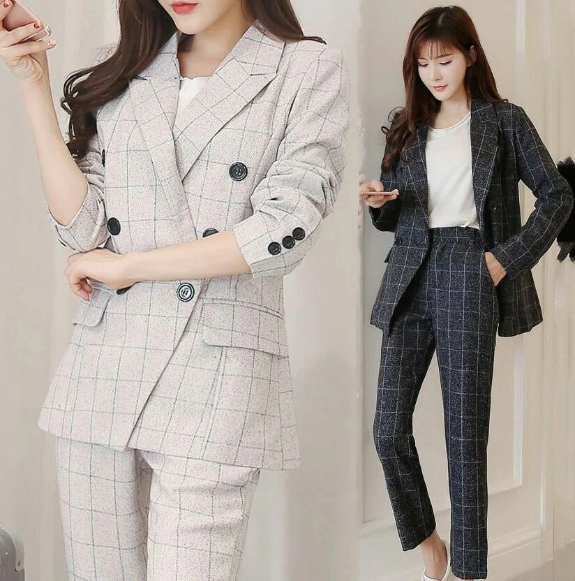 上下セットレディースパンツスーツビジネススーツチェック柄2点セットジャケットパンツきれいめ可愛いカジュアルスーツ着痩せフォーマルスーツママスーツセレモニーリクルートスーツ入学式卒業式就活面接スーツ通