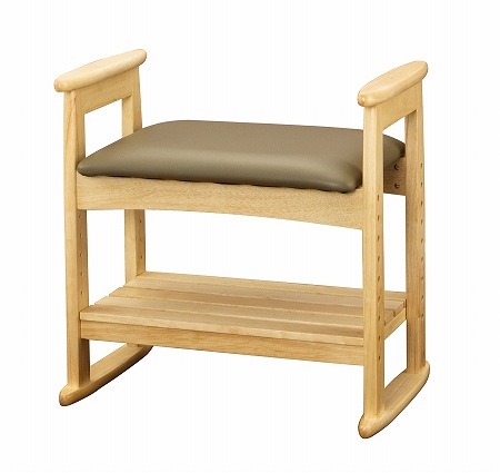 肘付スツール ナチュラル 高さ調節式 エントランス 玄関 ベンチ 収納 靴 下駄箱 チェア イス 肘掛 7,504円