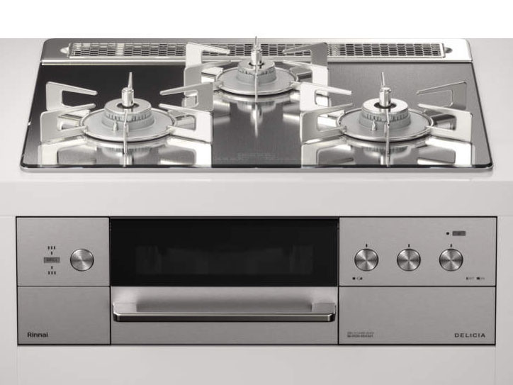 ビルトインコンロ DELICIA デリシア 3口 3V乾電池タイプ シンプルタイプ プロパンガス 60cm LPG プラチナミラーD RHS31W30E13RCASTW-LPG