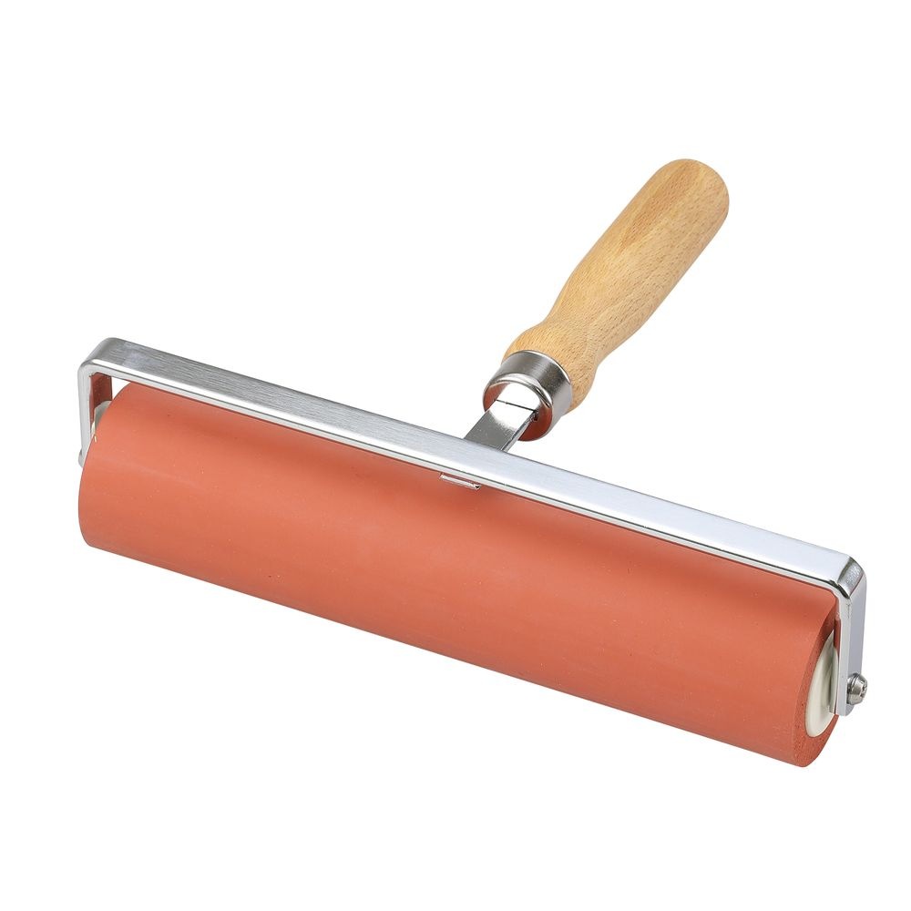 （まとめ買い）転圧ゴムローラー 赤 φ45x240mm（10インチ） 40115 [x3セット]