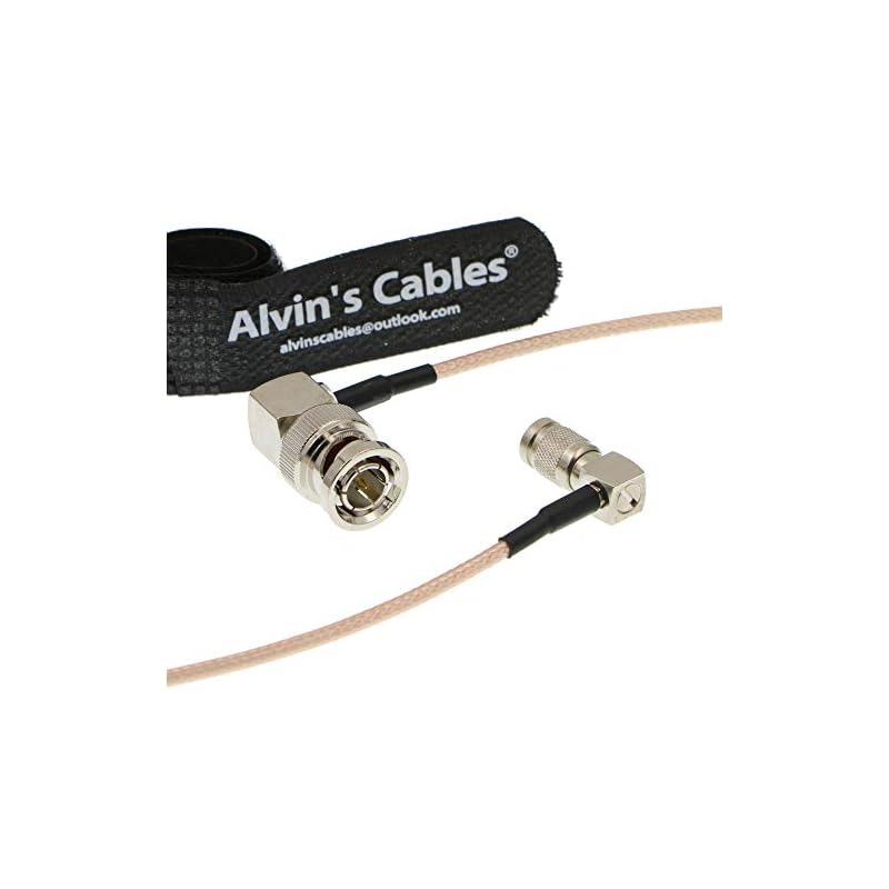 Alvins Cables Blackmagic DIN 1.0 2.3 Mini BNC 直角 to BNC オス 直角 75ohm RG179 HD SDI ケーブル