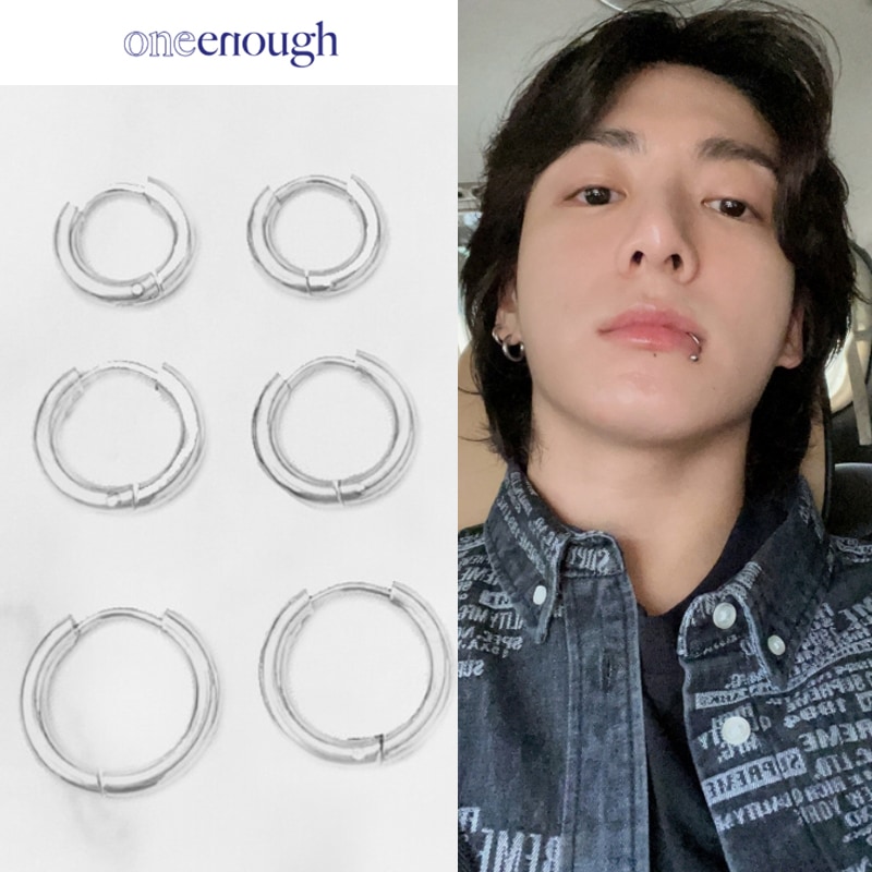 btsジョングク着用 Surgical steel Basic Hoop Earring