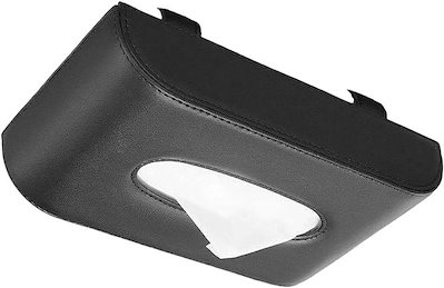 他サイト： 車用ティッシュホルダー サンバイザー ワンタッチ取付 簡単 吊り下げ コンパクト スリム 車内収納 PUレザー ケース( ブラック, 縦23.5x横12.5x高さ4.8cm)の商品画像