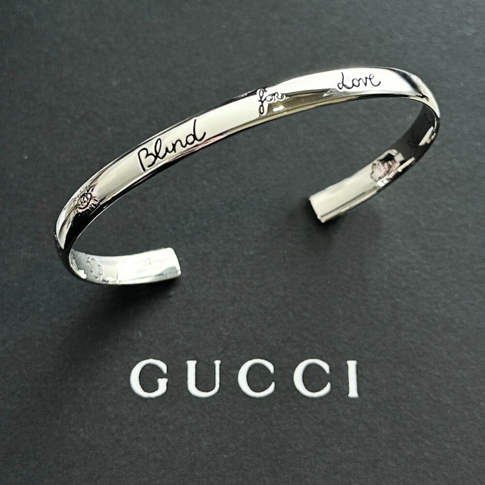 【超美品】GUCCI バングル　ブレスレット　フォーラブ　現行　シルバー　925 39surprise_abgu00369l