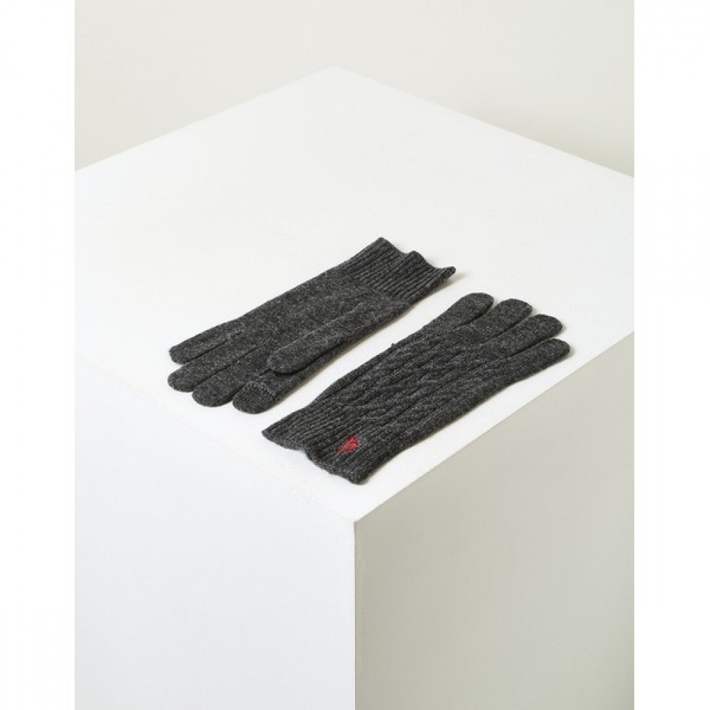 (ヘッジズレディース) 24FW ケーブルニットグローブチャコールグレー HSGV4D901CG