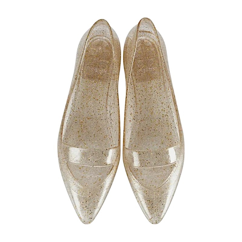 Sleek Glitter Gold ゼリーシューズ フラットシューズ メリージェーンサンダル サマーシューズ 夏用 フラット