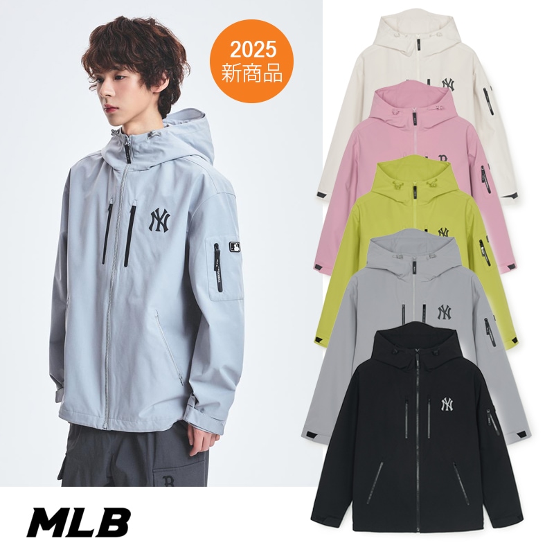 【2025S 新商品】 BOYNEXTDOOR 着用 3AWJB0351 ゴフコア メガロゴ 2L 風除けス フード 有り ウインドブレーカー ジャケット 撥水加工 男女共用 メンズ アウター