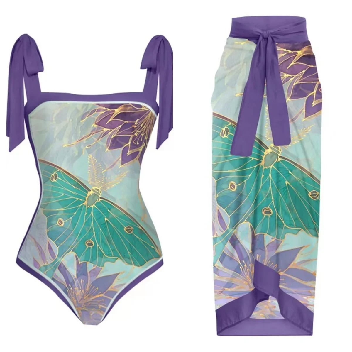 女性のためのエレガントな花柄のレースアップ水着,ブラジルのハイウエスト水着,タイトなビーチスーツ,セクシーな背中の開いたフリルビキニ,2ピースセット,2024 - 201768