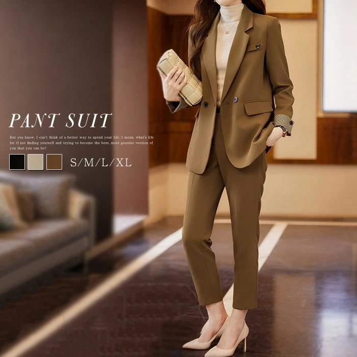 スーツ レディース ビジネス セットアップ パンツスーツ 2点セット ゆったり ビジネススーツ ママスーツ 入学式 卒業式 入園式 セレモニー オフィス フォーマル 仕事服 面接 リクルート 通勤 ミ
