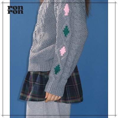 【RONRON】 BERRY HANDMADE POINT FISHERMAN PULLOVER KNIT GREY 正規品 13,905円