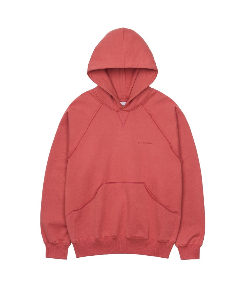 【SANSANGEAR】 25FW SQUARE POCKET HOODIE : BRICK RED