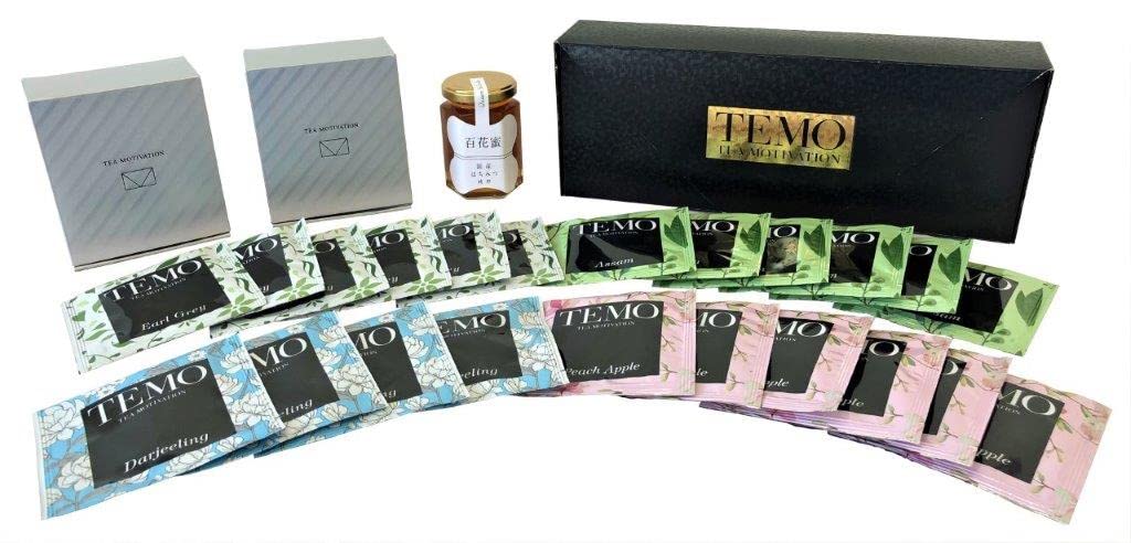 TEA MOTIVATION PREMIUM 紅茶 ギフト ティーバッグ 4種アソート22包入 国産はちみつセット アールグレイ ダージリン アッサム ももりんご ギフト包装・手提袋付 ホワイトデー 4,763円