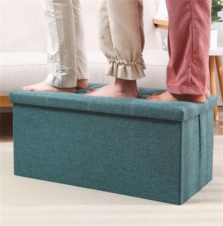 激安セール 換鞋スツール 76×38×38cm 折りたたみ収納タイプ 高荷重 成人用 家庭用収納ソファ シンプル綿麻 通気性あり 小物整理・おもちゃ収納 省スペース 収納便利