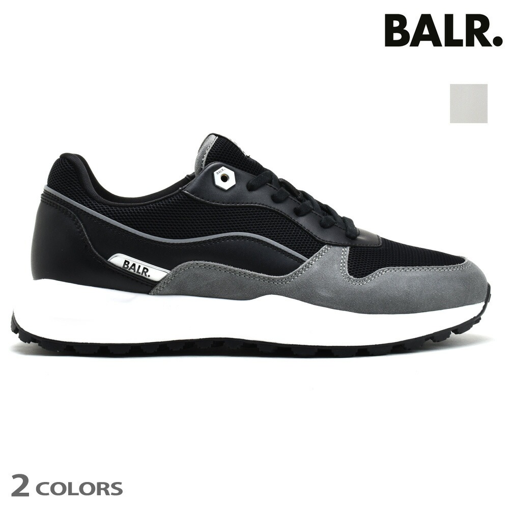 ボーラー スニーカー メンズ ランニングシューズ ブラック ホワイト 黒 白 BALR. RUNNER MULTI【b15131001】