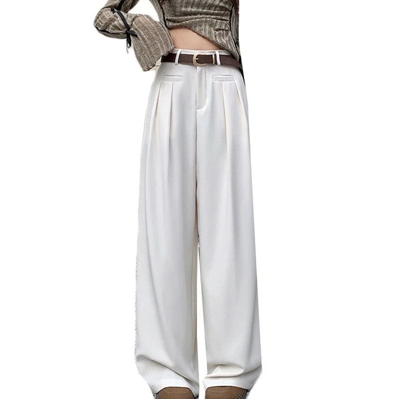 パンツ スラックス レディース ハイウエスト タック ワイドパンツ 美脚 落ち感 ゆる感 とろみ 脚長 ストレートワイドパンツ ボトムス 通勤 オフィス 40代 50代 60代