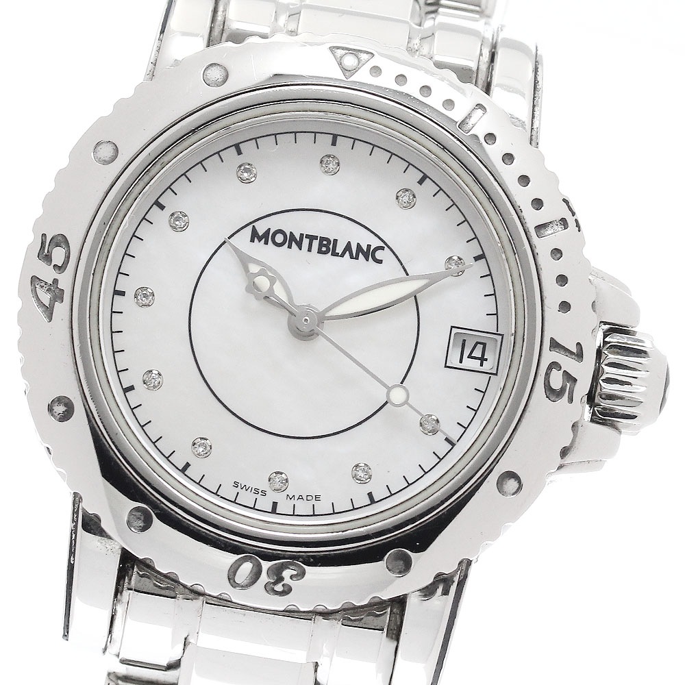 モンブラン MONTBLANC 7036 マイスターシュティック デイト 11Pダイヤ クォーツ ボーイズ _942701【中古】
