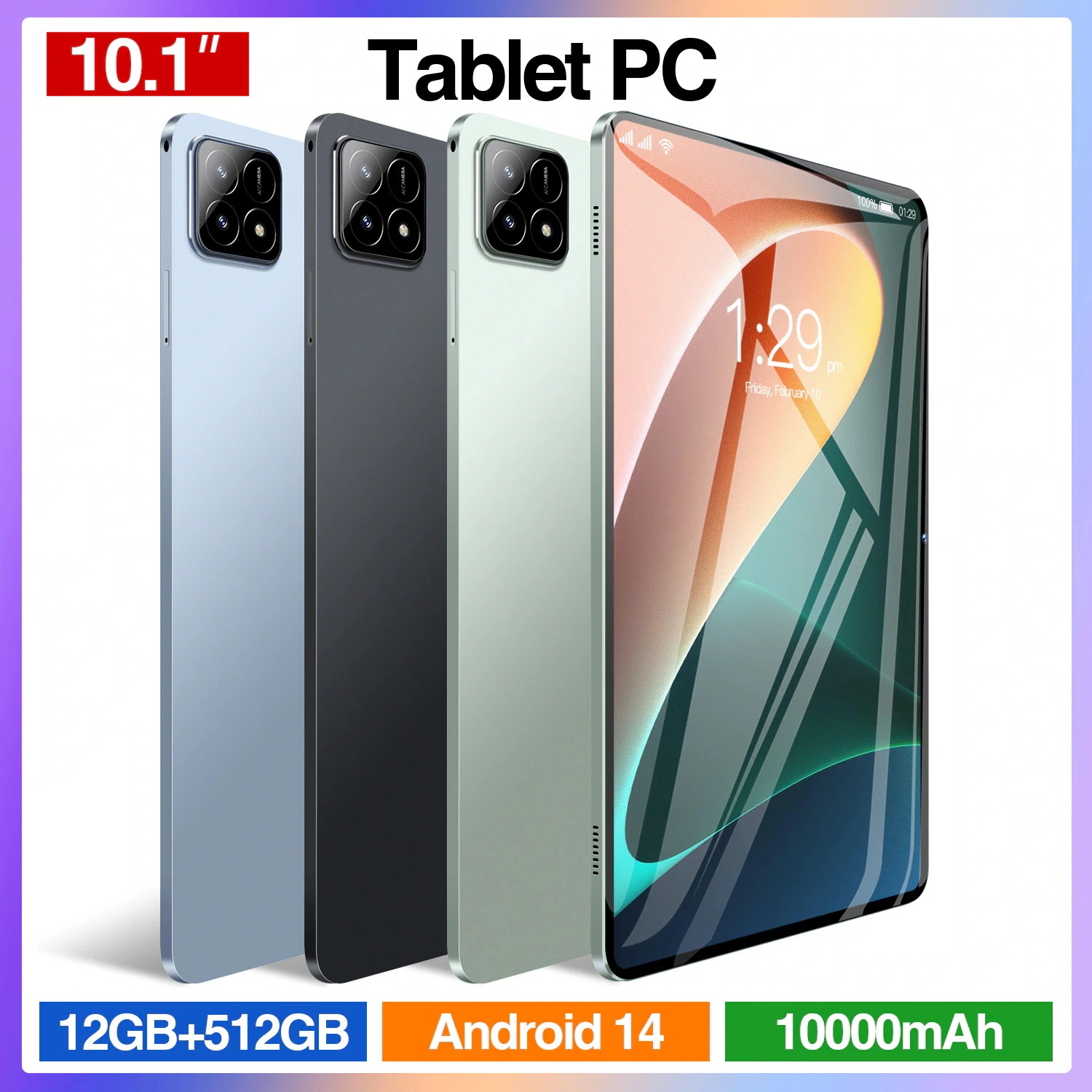 Android15 タブレット PC 本体 6Spro 10インチ FullHD 2in1 軽量 SIM+Wi-Fiモデル GPS 電話 12+256GB 2025 最新作 コスパ