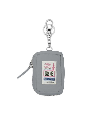NFF label key ring pouch grey ラベルキーリングポーチ グレー 韓国雑貨 正規品 ポーチ