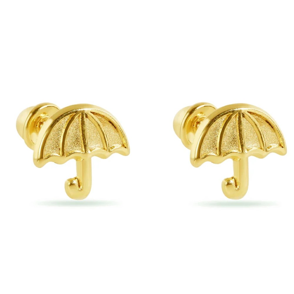 14金 パラソル スタッドピアス 1ペア販売 両耳 イエローゴールド 本物  