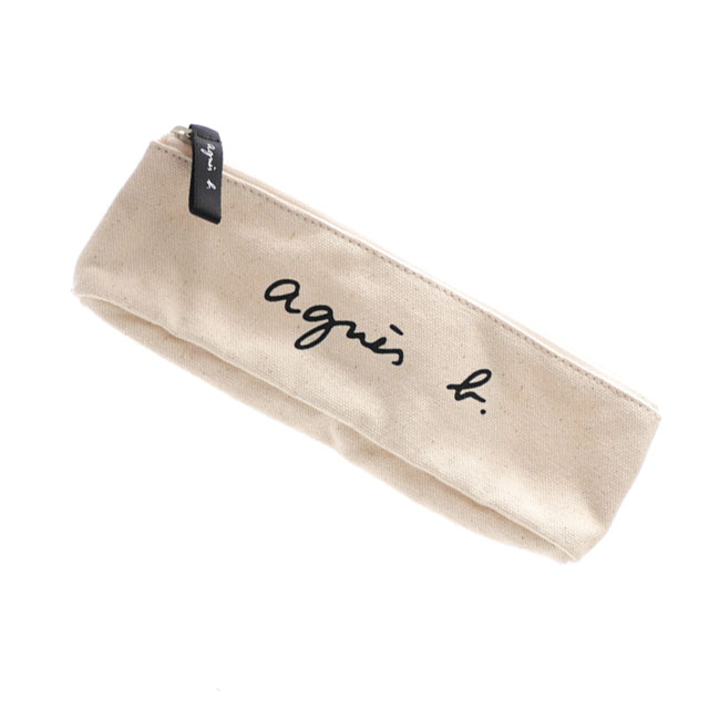 アニエスベー ボヤージュ agnes b. VOYAGE ロゴ ポーチ IVORY アイボリー