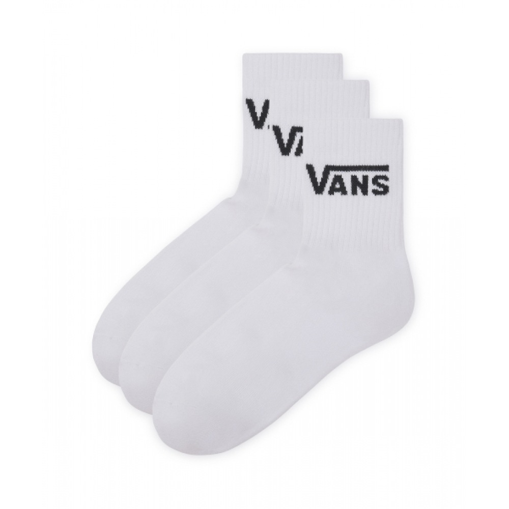 バンズクラシックハーフクルーソックス-ホワイト/VN000BHXWHT1
