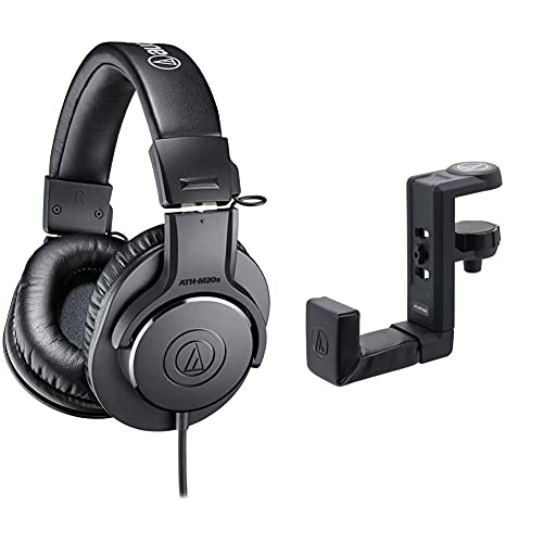 audio-technica プロフェッショナルモニターヘッドホン ATH-M20x スタジオレコーディング/楽器練習/ミキシング/DJ/ゲーム ブラック & ヘッドホンハンガー AT-HPH300 9,319円